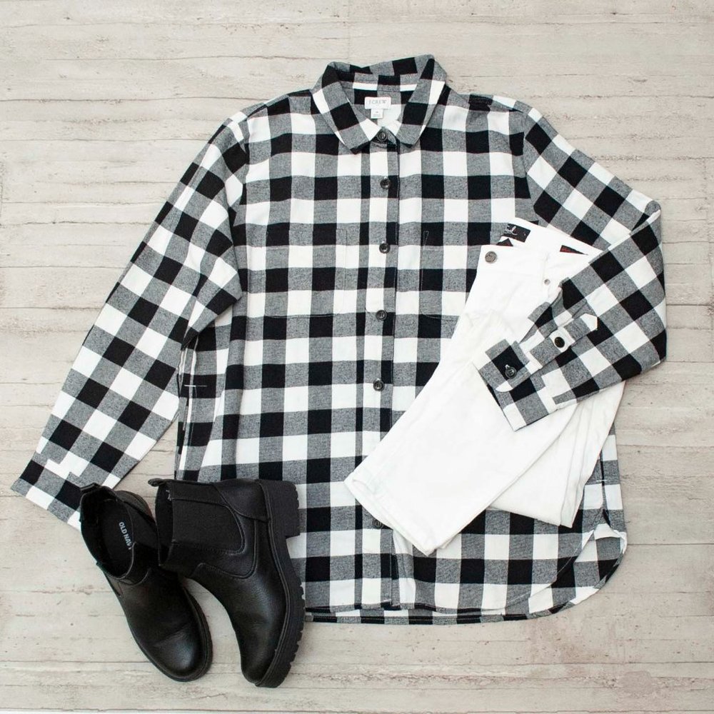 NWT J. Crew Buffalo Plaid Flannel Button Up Shirt Jacket size XL